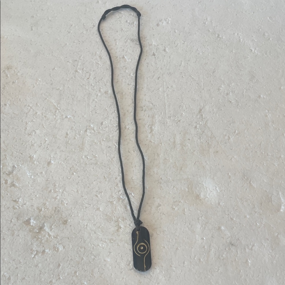 Consciousness Pendant Necklace brown white unisex adjustable